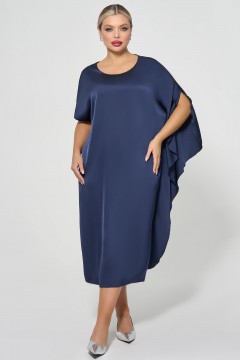 Платье нарядное синее с воланом Dora