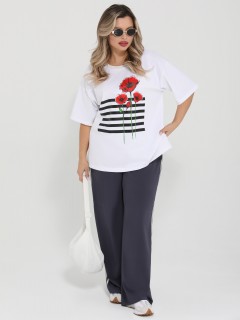 Футболка трикотажная белого цвета с принтом Dora(фото2)