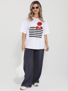 Футболка трикотажная белого цвета с принтом Dora(фото5)