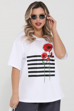 Футболка трикотажная белого цвета с принтом Dora