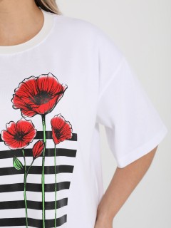 Футболка трикотажная белого цвета с принтом Dora(фото6)