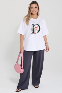 Брюки широкие с лампасами Dora