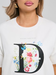 Футболка трикотажная белого цвета с принтом Dora(фото5)