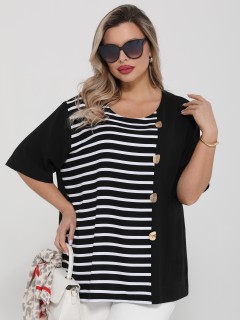 Блузка чёрная в полоску Dora(фото3)