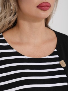 Блузка чёрная в полоску Dora(фото4)