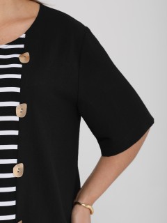 Блузка чёрная в полоску Dora(фото8)