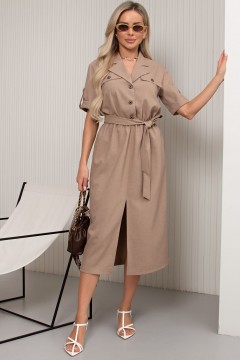 Платье светло-коричневое в стиле сафари Рут №2 Valentina