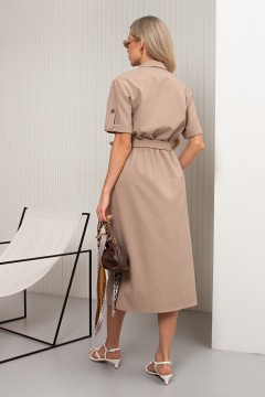 Платье светло-коричневое в стиле сафари Рут №2 Valentina(фото6)