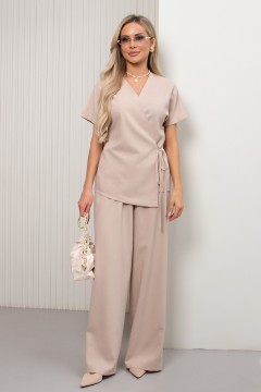 Брюки бежевые из льна Линда №2 Valentina(фото3)