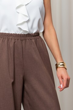 Брюки из льна шоколадного цвета Линда №1 Valentina(фото3)