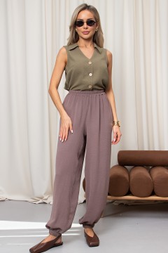 Брюки-алладины в цвете какао Алладин №3 Valentina(фото2)