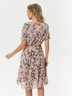 Платье шифоновое в цвете пудра с принтом Diolche(фото9)