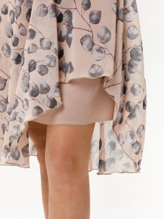 Платье шифоновое в цвете пудра с принтом Diolche(фото7)