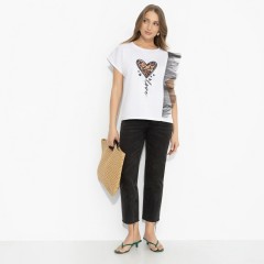 Футболка белая с декором из сетки Charutti(фото2)