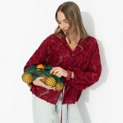 Блуза бордовая из фактурного шифона Charutti(фото2)