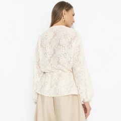 Блуза белая из фактурного шифона Charutti(фото7)