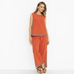 Костюм брючный оранжевый для эффектных выходов Charutti(фото6)