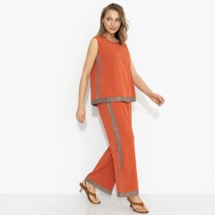 Костюм брючный оранжевый для эффектных выходов Charutti(фото8)