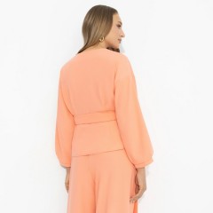 Блузка коралловая с поясом Charutti(фото6)