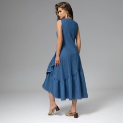 Сарафан синий с воланом Charutti(фото5)