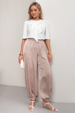 Брюки-алладины бежевые из атласа Алладин №6 (атлас) Valentina(фото3)
