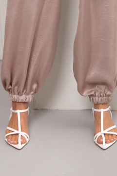 Брюки-алладины бежевые из атласа Алладин №6 (атлас) Valentina(фото4)