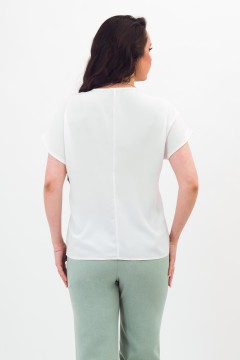 Блузка белого цвета с принтом Braslava(фото4)