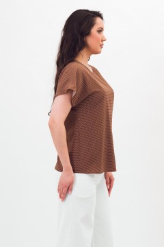 Блузка коричневая в горошек Braslava(фото4)