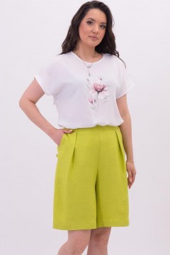 Шорты-бермуды ярко-салатового цвета с карманами Braslava