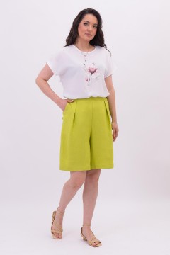 Шорты-бермуды ярко-салатового цвета с карманами Braslava(фото2)