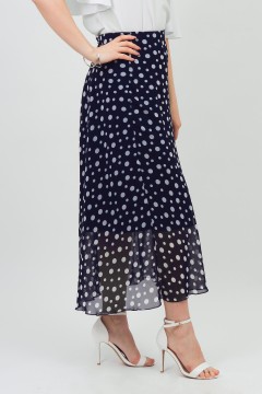 Юбка шифоновая тёмно-синяя в горошек Braslava(фото3)