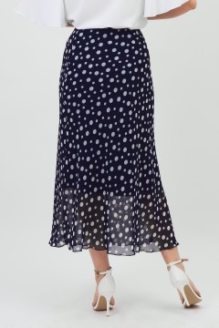 Юбка шифоновая тёмно-синяя в горошек Braslava(фото4)