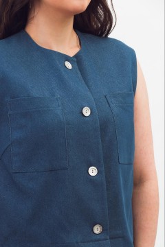 Жилет укороченный светло-синий Braslava(фото3)