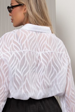 Блузка шифоновая белого цвета Мария №3 Valentina(фото4)