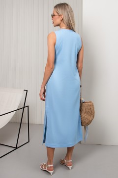 Платье льняное голубого цвета Мерсана №1 Valentina(фото5)
