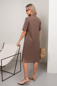 Платье льняное шоколадного цвета Нэлли №2 Valentina(фото6)