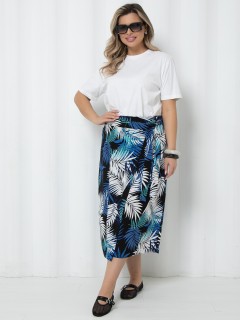 Юбка макси чёрная с тропическим принтом Agata(фото2)