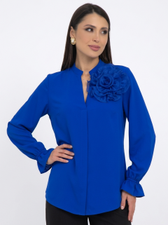 Блузка в цвете электрик с цветком из органзы Diolche(фото2)