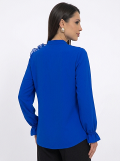 Блузка в цвете электрик с цветком из органзы Diolche(фото4)
