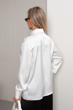 Блузка белая атласная Диана №1 Valentina(фото6)