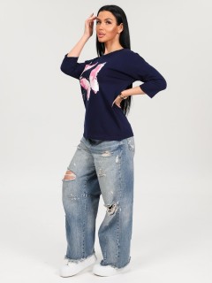 Футболка трикотажная чернильного цвета Iv-capriz(фото8)