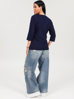 Футболка трикотажная чернильного цвета Iv-capriz(фото7)