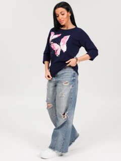 Футболка трикотажная чернильного цвета Iv-capriz(фото4)