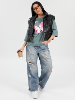 Футболка трикотажная в цвете хаки Iv-capriz(фото2)