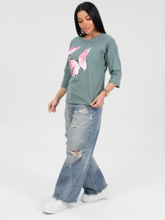 Футболка трикотажная в цвете хаки Iv-capriz(фото4)