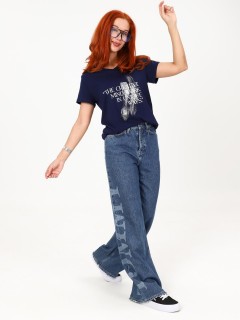 Футболка трикотажная чернильного цвета Iv-capriz(фото2)