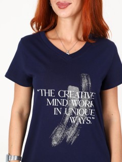 Футболка трикотажная чернильного цвета Iv-capriz(фото5)