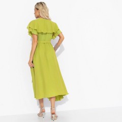 Платье шифоновое на запах в салатовом цвете Charutti(фото5)