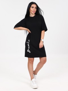 Платье трикотажное чёрного цвета с принтом Iv-capriz(фото3)