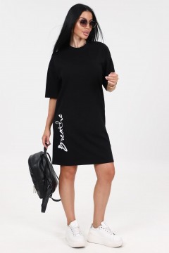 Платье трикотажное чёрного цвета с принтом Iv-capriz